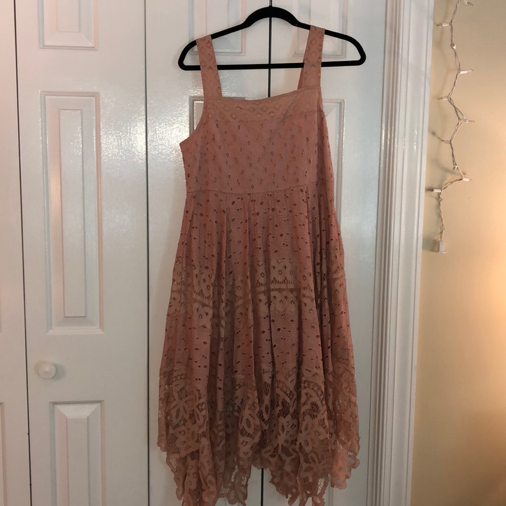 NWT Anthropology Lace Pink, Midi Dress